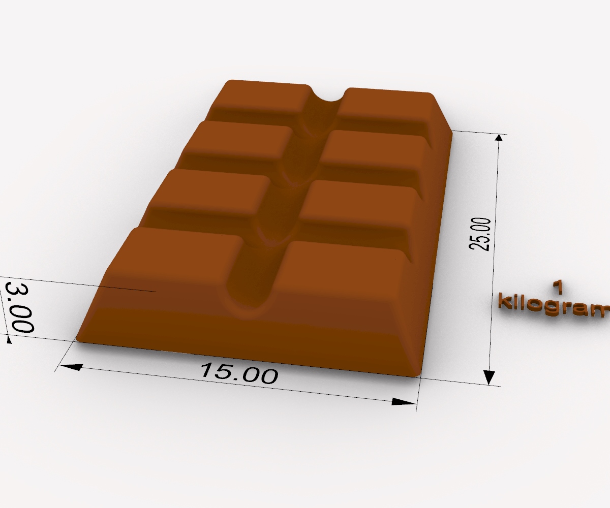 Molde de alta calidad para hacer tus propias tabletas de chocolate de 1 Kilo.